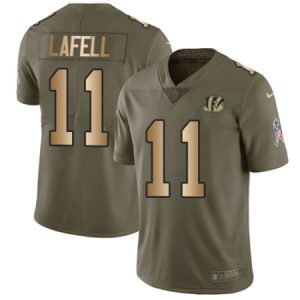 Cheap Mens Nike Cincinnati Bengals #11 Brandon LaFell Limited Olive/Gold 2017 Salute to Service NFL Jersey