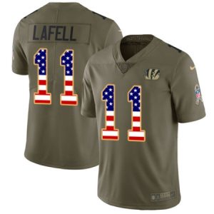 Cheap Mens Nike Cincinnati Bengals #11 Brandon LaFell Limited Olive/USA Flag 2017 Salute to Service NFL Jersey