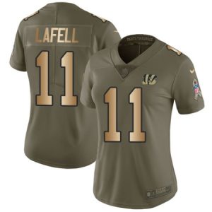 Cheap Womens Nike Cincinnati Bengals #11 Brandon LaFell Limited Olive/Gold 2017 Salute to Service NFL Jersey