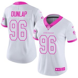 Cheap Women's Nike Cincinnati Bengals #96 Carlos Dunlap Limited White/Pink Rush Fashion NFL Jersey