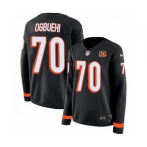 Personalized Jerseys Women's Nike Cincinnati Bengals #70 Cedric Ogbuehi Limited Black Therma Long Sleeve NFL Jersey